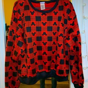 Disney Mickey Mouse plaid sweater size medium